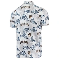Polo Performance Reyn Spooner Milwaukee Brewers pour homme, blanc