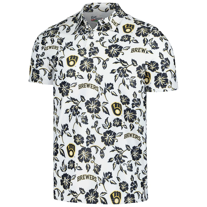 Men's Reyn Spooner White Milwaukee Brewers Pua Performance Polo