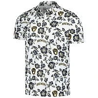 Men's Reyn Spooner White Milwaukee Brewers Pua Performance Polo