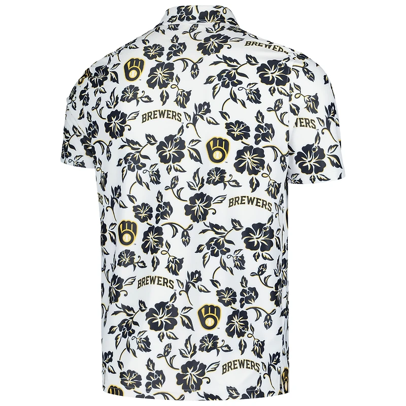 Men's Reyn Spooner White Milwaukee Brewers Pua Performance Polo