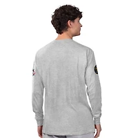 Ensemble de deux t-shirts à manches longues et courtes Starter pour homme, gris chiné/bleu marine