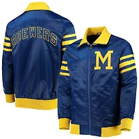 Veste universitaire à glissière complète pour hommes Starter Royal Milwaukee Brewers The Captain III