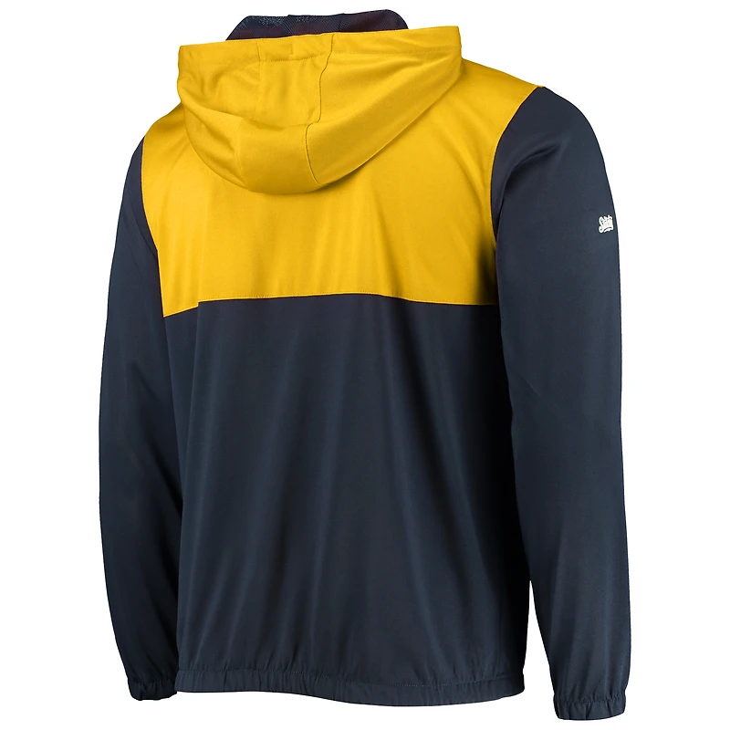 Veste à capuche demi-zip Milwaukee Brewers Anorak pour hommes, bleu marine/or