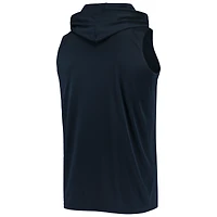 Men's Stitches Navy Milwaukee Brewers Sleeveless Pullover Hoodie