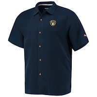Chemise boutonnée Tommy Bahama Navy Milwaukee Brewers Baseball Bay pour homme