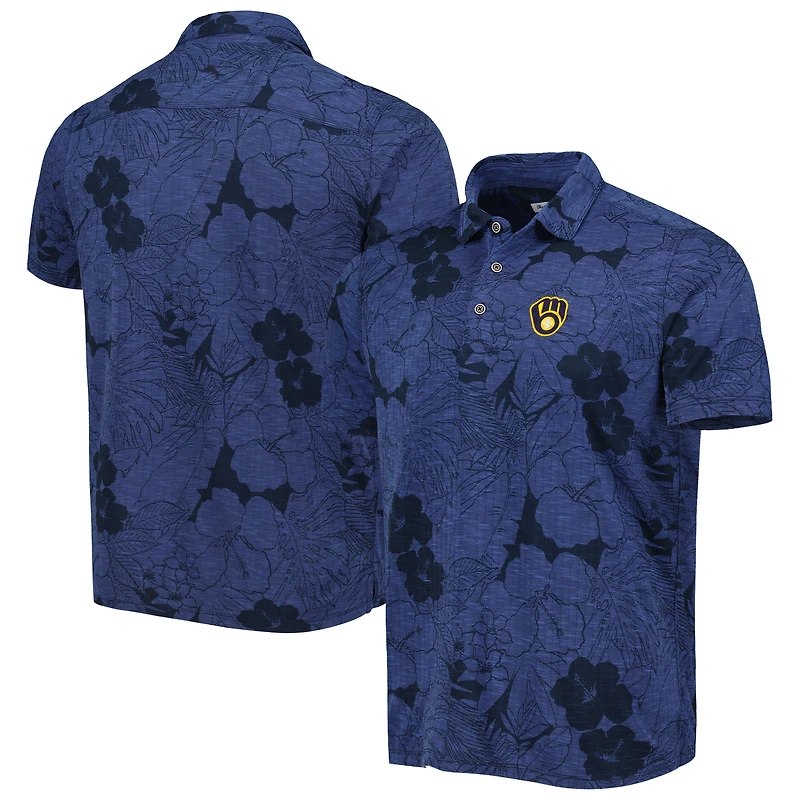 Men's Tommy Bahama  Navy Milwaukee Brewers Blooms Polo