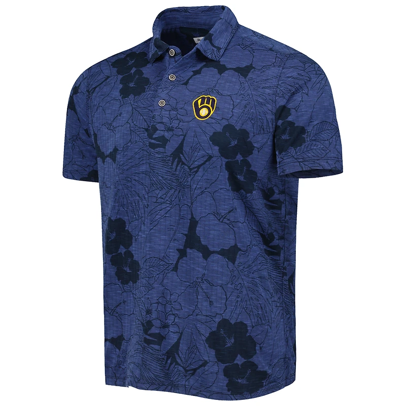 Men's Tommy Bahama  Navy Milwaukee Brewers Blooms Polo
