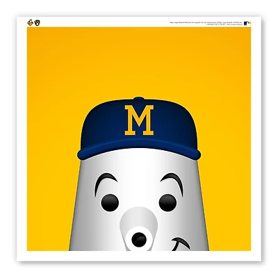 Milwaukee Brewers 12" x 12" Barrelman Poster Print