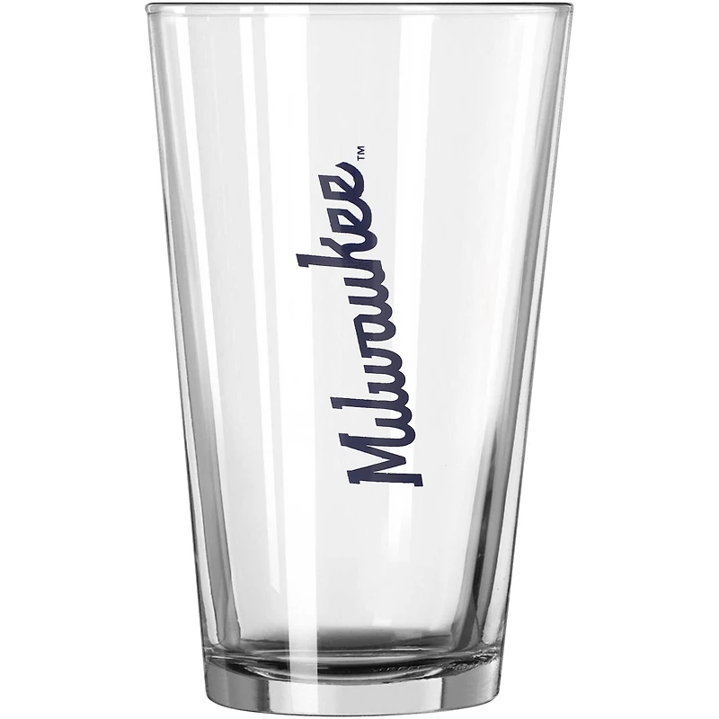 Brasseurs de Milwaukee 16 oz. Verre à pinte Team Wordmark Game Day