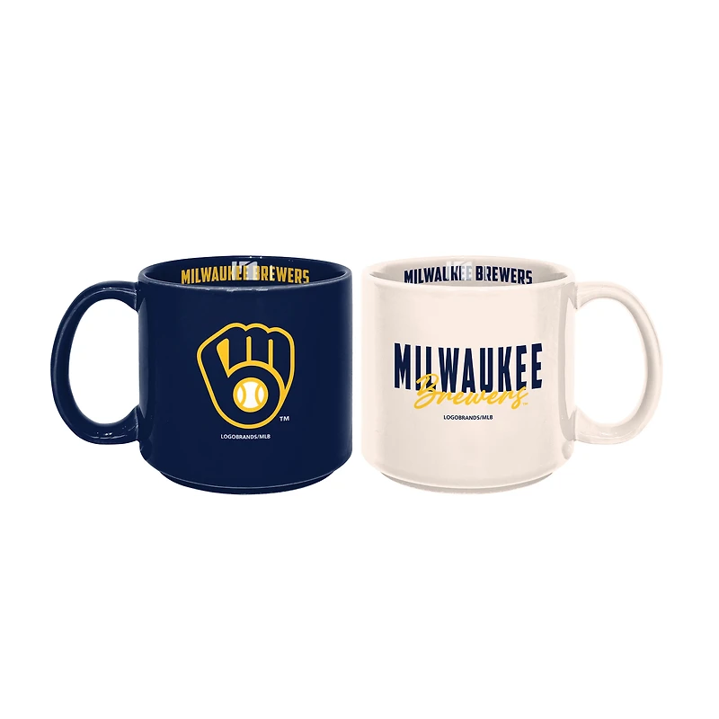 Lot de 2 tasses empilables Milwaukee Brewers de 15 oz