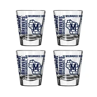 Milwaukee Brewers 4-Pack 2oz. Shot Glass Set