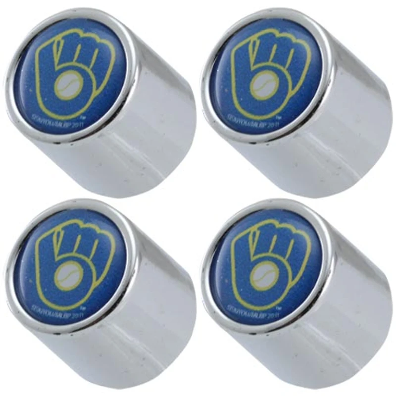 Bouchons de valve avec logo de l'équipe des Milwaukee Brewers (paquet de 4)