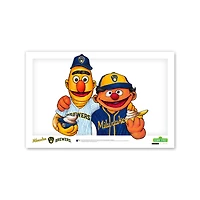 Affiche de Bert et Ernie des Milwaukee Brewers, 11 x 43 cm, Rue Sésame