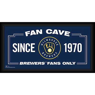 Milwaukee Brewers Framed 10" x 20" Fan Cave Collage