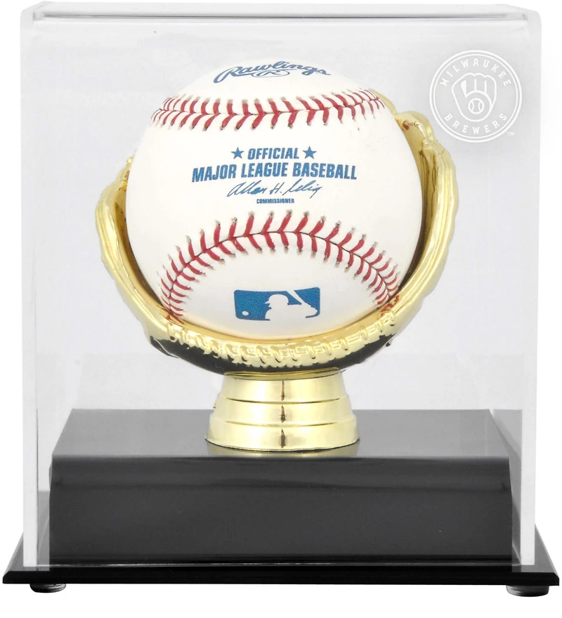 Milwaukee Brewers Gold Glove Single Baseball 2020-Present Logo Display Case