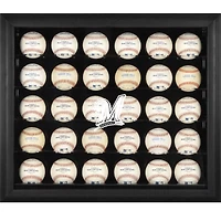 Vitrine encadrée noire avec logo des Milwaukee Brewers pour 30 boules de baseball