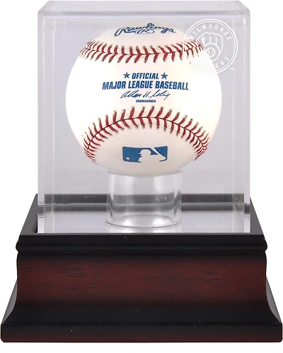 Milwaukee Brewers Mahogany Baseball 2020-Present Logo Display Case