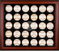 Milwaukee Brewers Mahogany Framed 30-Ball 2020-Present Logo Display Case