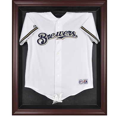 Milwaukee Brewers Mahogany Framed Logo Jersey Display Case