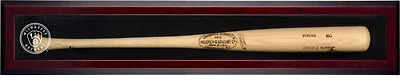 Milwaukee Brewers Mahogany Framed Single Bat 2020-Present Logo Display Case