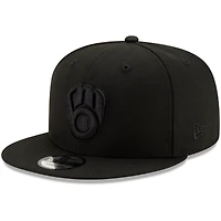 Casquette ajustable New Era 9FIFTY Snapback noire des Milwaukee Brewers - Noire