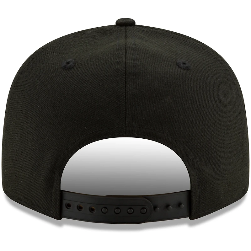 Milwaukee Brewers New Era Black on Black 9FIFTY Snapback Adjustable Hat - Black
