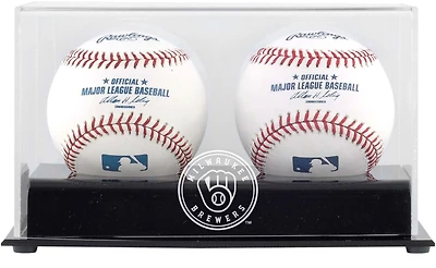 Milwaukee Brewers Two Baseball Cube 2020-Present Logo Display Case