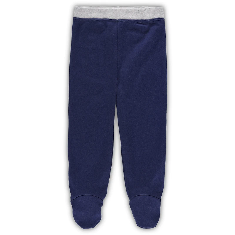 Ensemble body, chapeau et pantalon à pieds Milwaukee Brewers Dream Team pour nouveau-né nourrisson, bleu marine/blanc