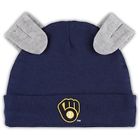 Ensemble body, chapeau et pantalon à pieds Milwaukee Brewers Dream Team pour nouveau-né nourrisson, bleu marine/blanc