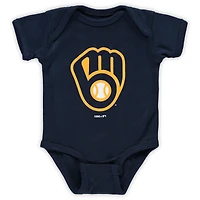 Newborn & Infant Navy Milwaukee Brewers Team Primary Logo Bodysuit
