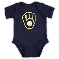 Newborn & Infant Soft as a Grape Navy/Royal Milwaukee Brewers 2-Piece Body Suit