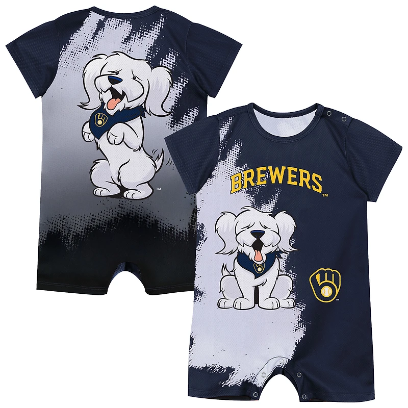 Newborn Outerstuff  Navy Milwaukee Brewers Baby Mascot Bodysuit