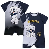 Newborn Outerstuff  Navy Milwaukee Brewers Baby Mascot Bodysuit