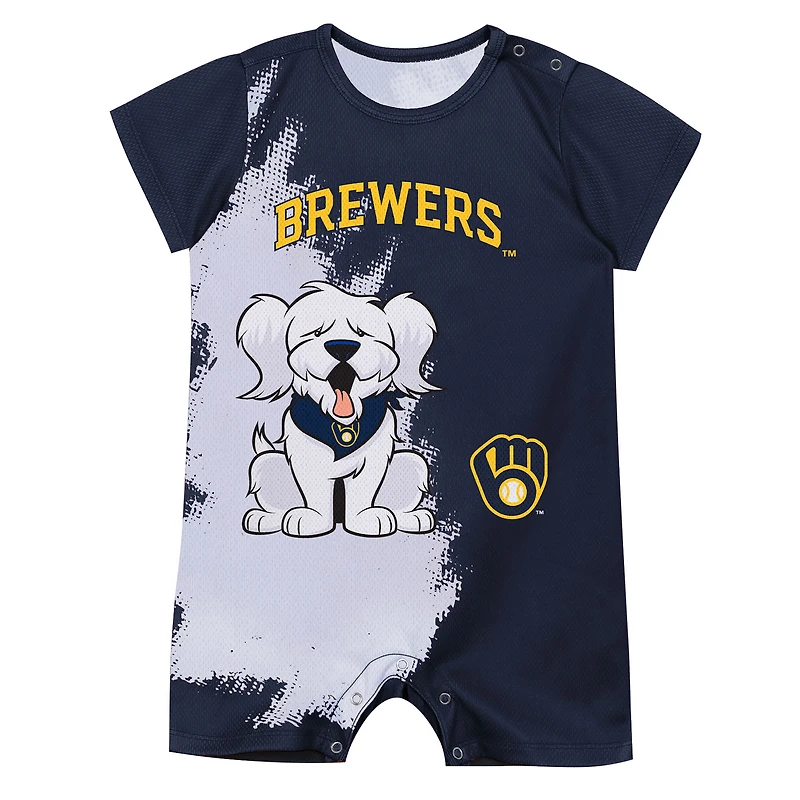 Body bébé mascotte Milwaukee Brewers bleu marine Outerstuff