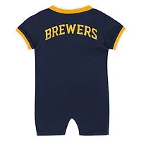 Newborn Outerstuff Navy Milwaukee Brewers Pinch Coverall