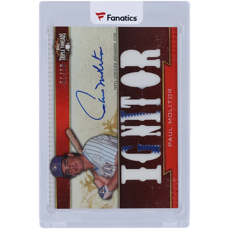 Paul Molitor Milwaukee Brewers Autographed 2011 Topps Triple Threads Game Used Relic #TTAR-170 #1/18 Card