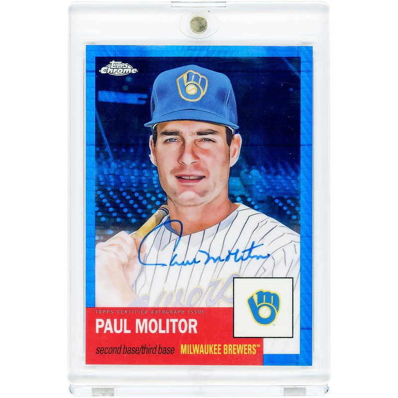 Paul Molitor Milwaukee Brewers Autographed 2022 Topps Chrome Platinum Anniversary Blue Refractor #CPA-PMO #26/99 Card