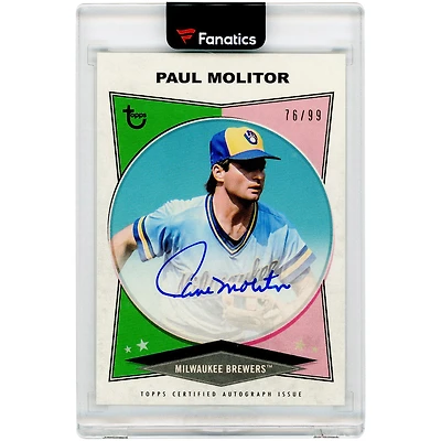 Paul Molitor Milwaukee Brewers Autographed 2023 Topps Brooklyn Collection #AC-PM #76/99 Card