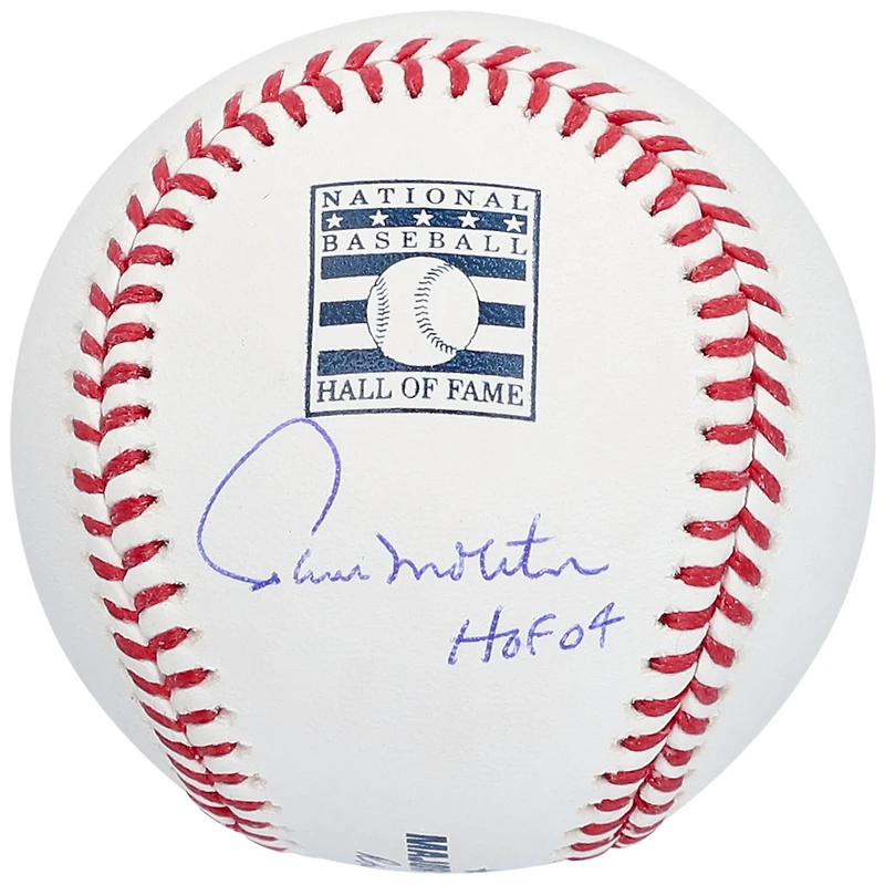 Paul Molitor Milwaukee Brewers Autographed Hall of Fame Logo Baseball with "HOF 04" Inscription