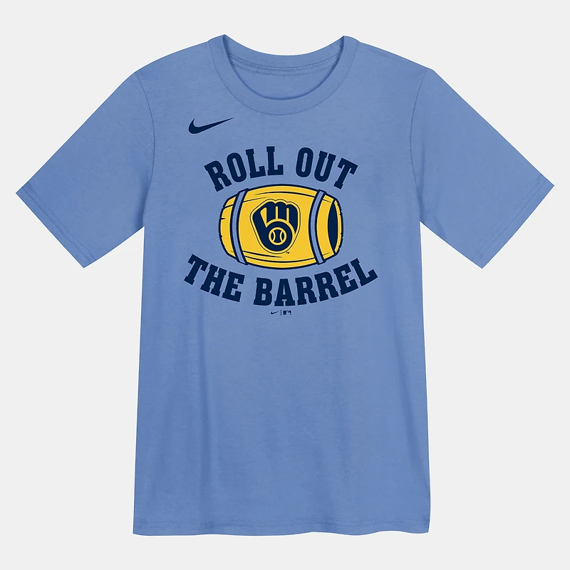 T-shirt Nike bleu Milwaukee Brewers Hometown Local Collection pour enfants d'âge préscolaire