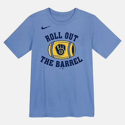T-shirt Nike bleu Milwaukee Brewers Hometown Local Collection pour enfants d'âge préscolaire