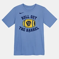 T-shirt Nike bleu Milwaukee Brewers Hometown Local Collection pour enfants d'âge préscolaire