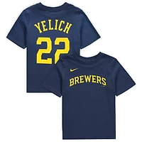 Preschool Nike Christian Yelich Navy Milwaukee Brewers Player Name & Number - T-Shirt