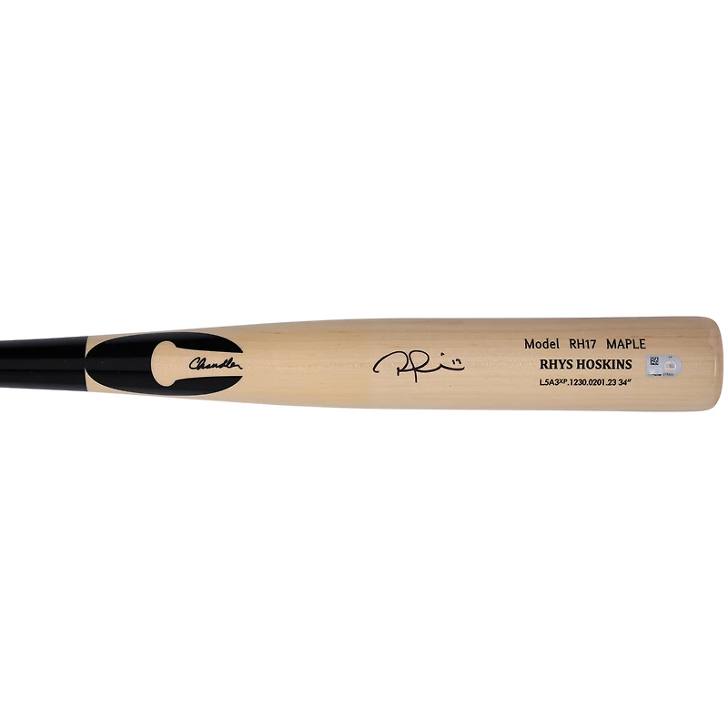 Rhys Hoskins Milwaukee Brewers Autographed Chandler Game Model Bat
