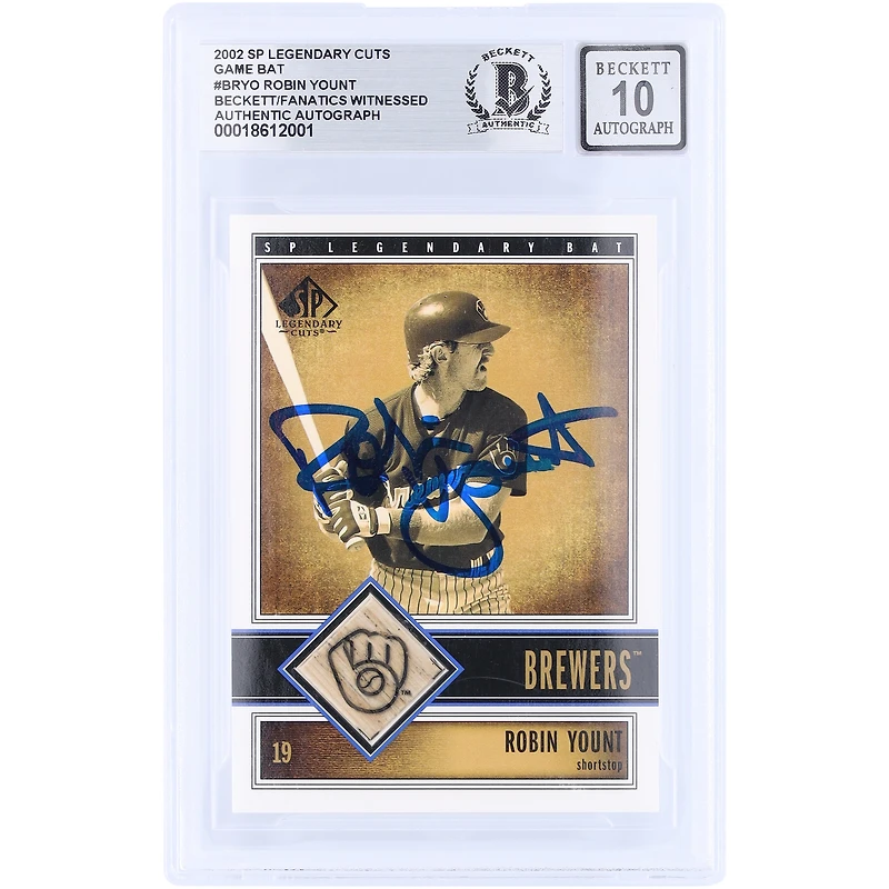 Carte autographiée de Robin Yount (Milwaukee Brewers), 2002 Upper Deck SP Legendary Cuts GU Relic #B-RYO