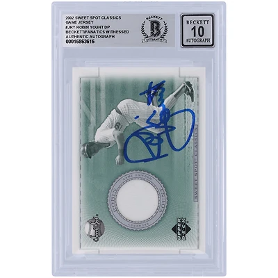Robin Yount Milwaukee Brewers Autographed 2002 Upper Deck Sweet Spot Classic Game Jersey Relic #J-RY Beckett Fanatics Witnessed Authenticated 10 Card 