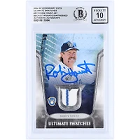 Robin Yount Milwaukee Brewers Autographed 2004 Upper Deck SP Legendary Cuts Ultimate Swatches GU Dual-Color Relic #US-RY Beckett Fanatics Witnessed Authenticated 10 Card