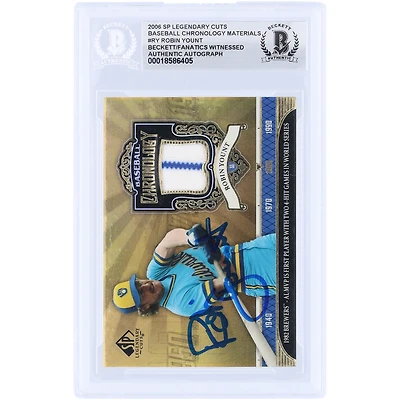 Robin Yount Milwaukee Brewers Autographed 2006 Upper Deck SP Legendary Cuts Baseball Chronology GU Dual-Color Relic #BC-RY Beckett Fanatics Witnessed Authenticated Card
