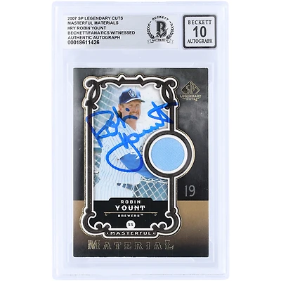Robin Yount Milwaukee Brewers Autographed 2007 Upper Deck SP Legendary Cuts Masterful Materials GU Relic #MM-RY Beckett Fanatics Witnessed Authenticated 10 Card