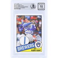 Carte autographiée de Robin Yount (Milwaukee Brewers) Topps '85 Relics 2020 n° 85R-RY, authentifiée par Beckett Fanatics Witnessed (n° 10).